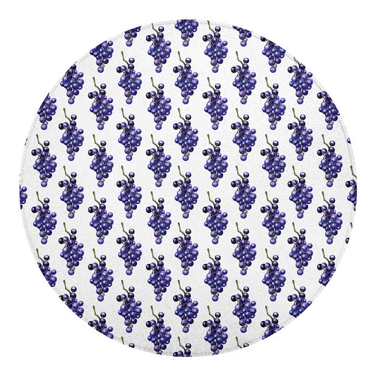 Watercolor Grape Pattern Print Round Blanket