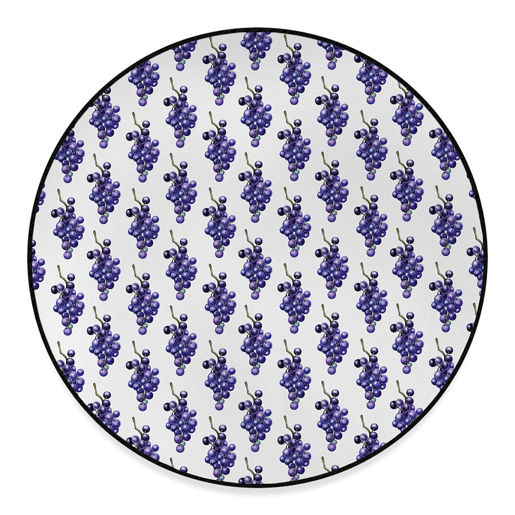 Watercolor Grape Pattern Print Round Floor Mat