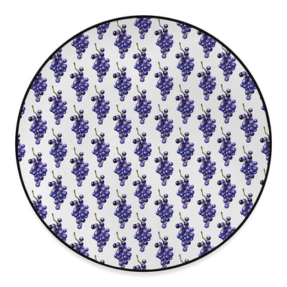 Watercolor Grape Pattern Print Round Floor Mat
