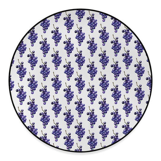 Watercolor Grape Pattern Print Round Floor Mat