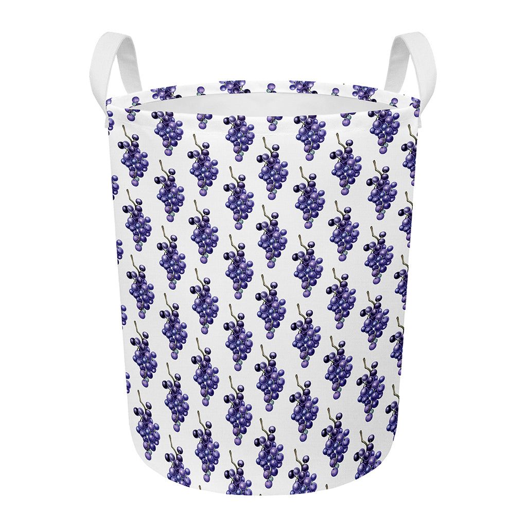Watercolor Grape Pattern Print Round Laundry Basket