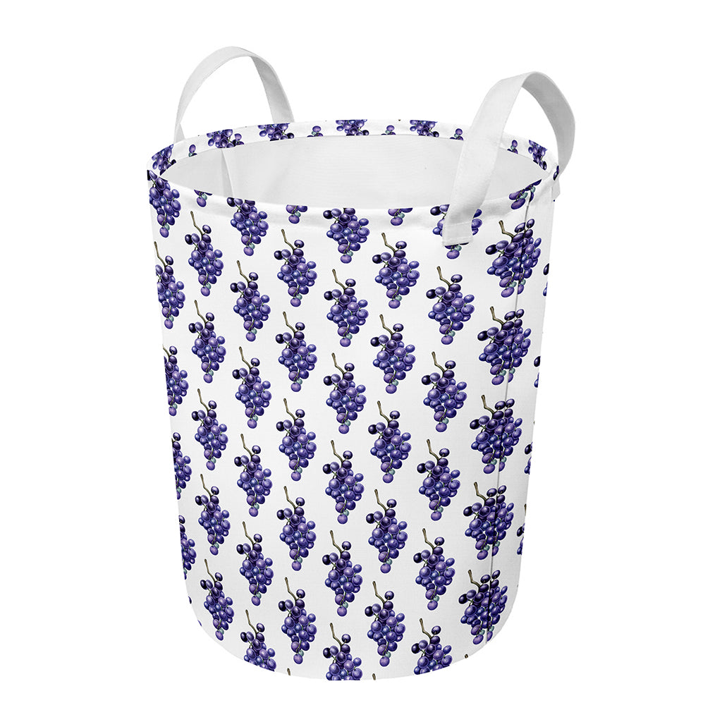 Watercolor Grape Pattern Print Round Laundry Basket