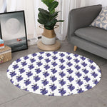 Watercolor Grape Pattern Print Round Rug