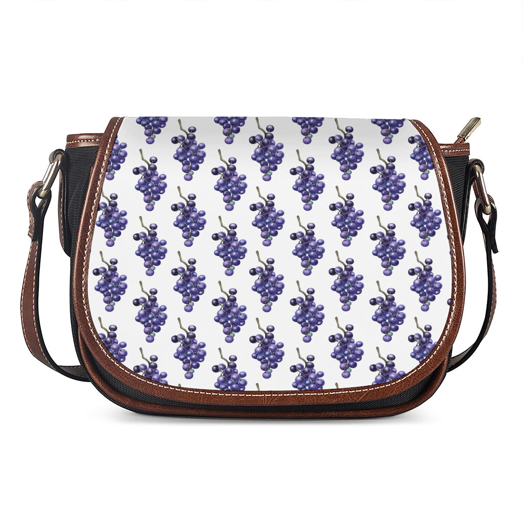Watercolor Grape Pattern Print Saddle Bag