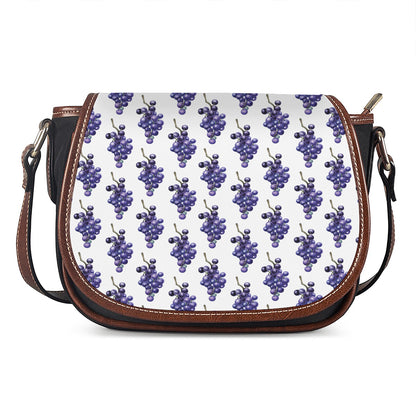 Watercolor Grape Pattern Print Saddle Bag