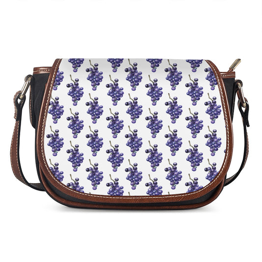 Watercolor Grape Pattern Print Saddle Bag