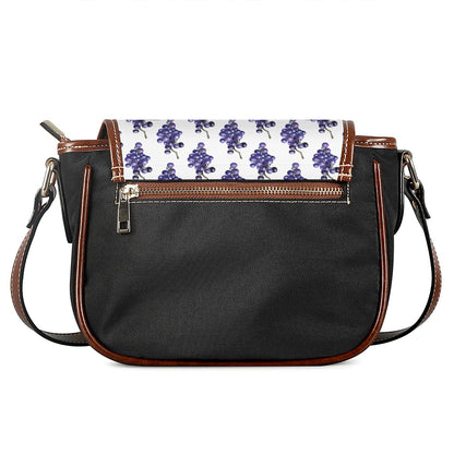 Watercolor Grape Pattern Print Saddle Bag
