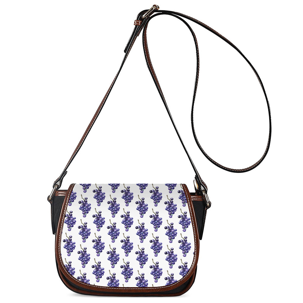 Watercolor Grape Pattern Print Saddle Bag