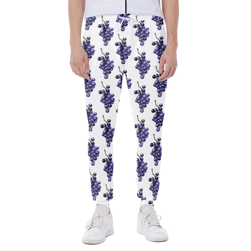 Watercolor Grape Pattern Print Scuba Joggers