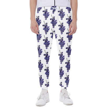 Watercolor Grape Pattern Print Scuba Joggers