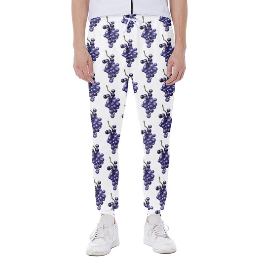 Watercolor Grape Pattern Print Scuba Joggers