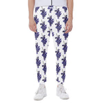 Watercolor Grape Pattern Print Scuba Joggers