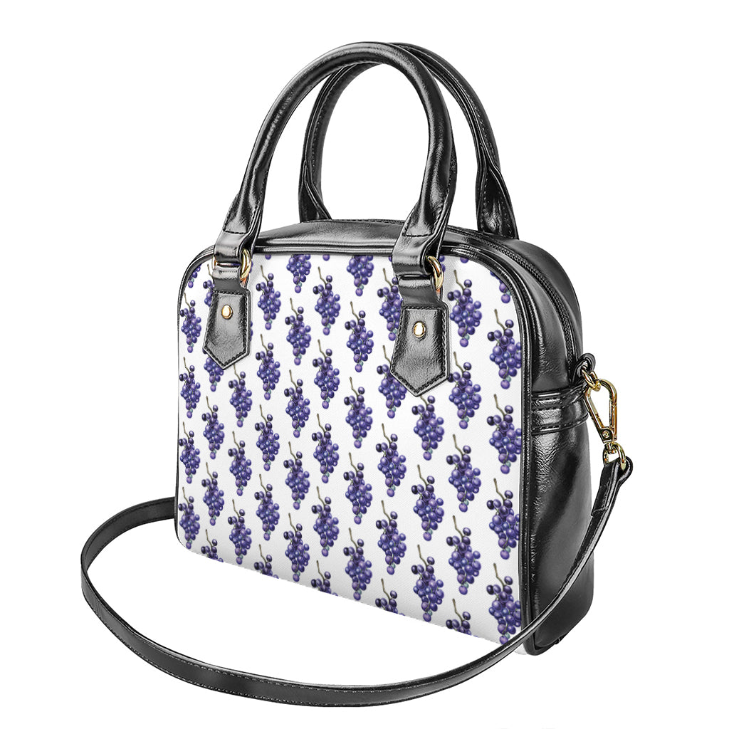 Watercolor Grape Pattern Print Shoulder Handbag