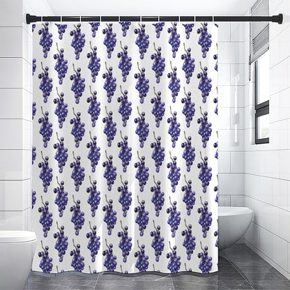 Watercolor Grape Pattern Print Shower Curtain