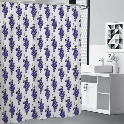 Watercolor Grape Pattern Print Shower Curtain