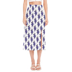Watercolor Grape Pattern Print Side Slit Midi Skirt