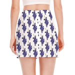 Watercolor Grape Pattern Print Side Slit Mini Skirt