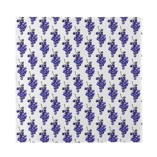 Watercolor Grape Pattern Print Silk Bandana