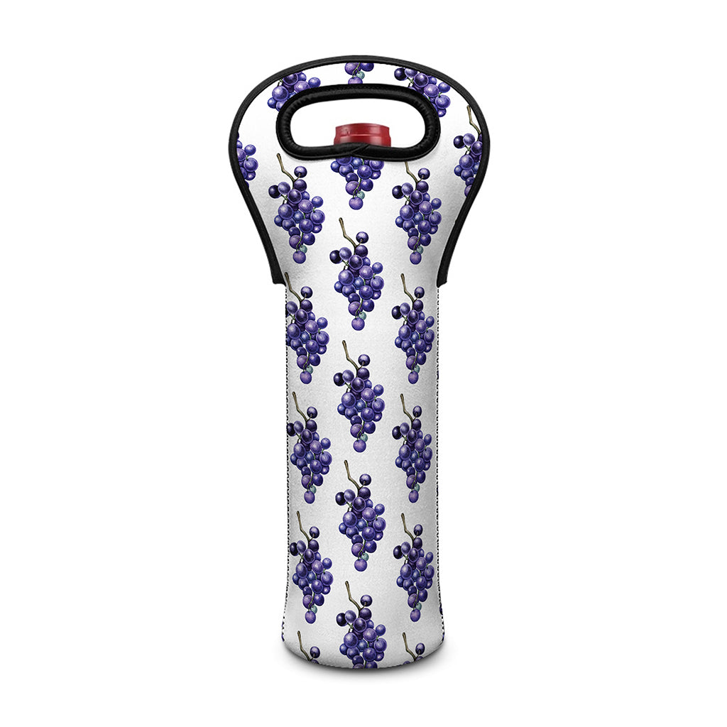Watercolor Grape Pattern Print Single Neoprene Wine Tote