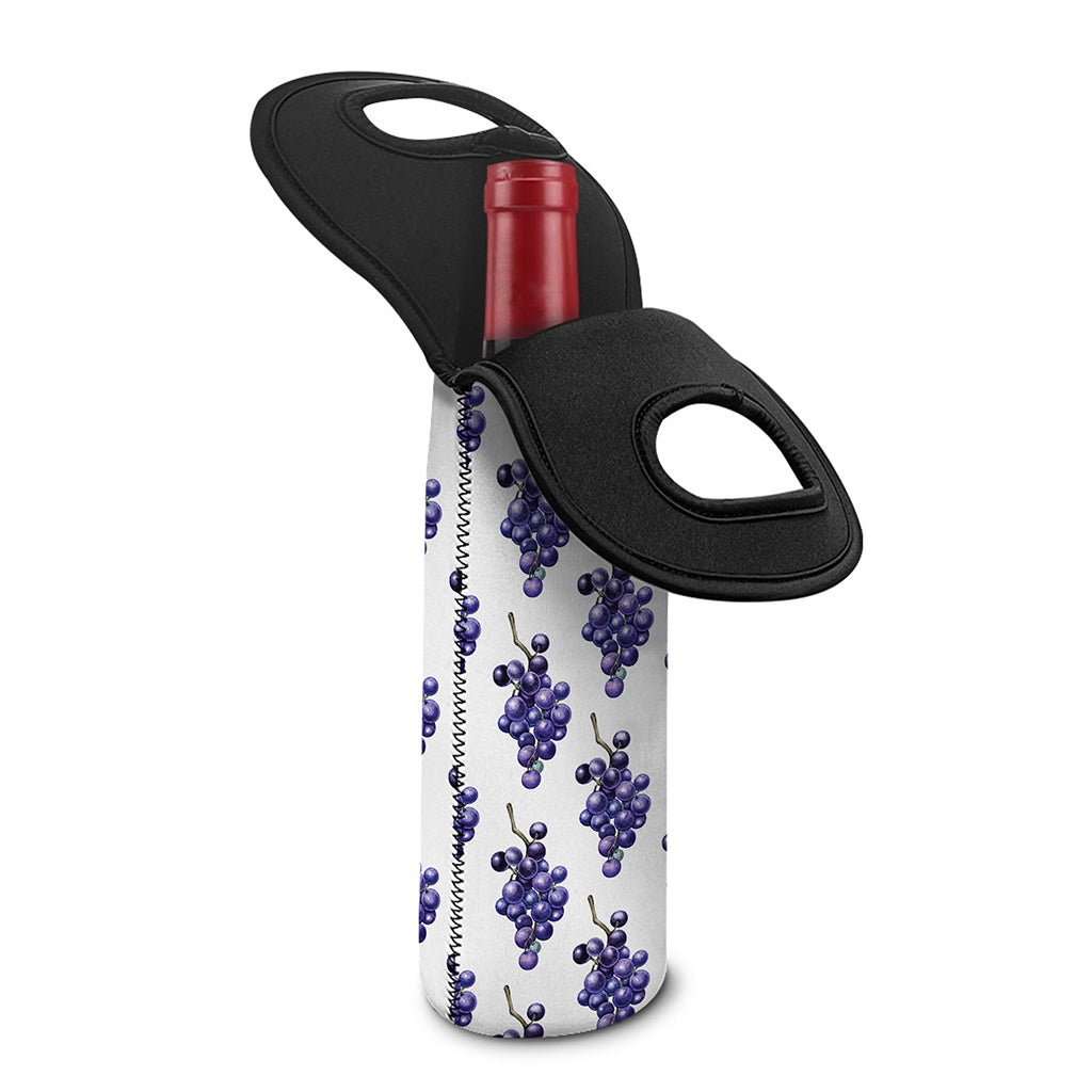 Watercolor Grape Pattern Print Single Neoprene Wine Tote