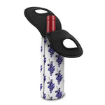 Watercolor Grape Pattern Print Single Neoprene Wine Tote