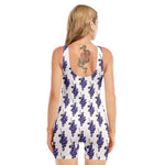 Watercolor Grape Pattern Print Sleeveless One Piece Swimsuit