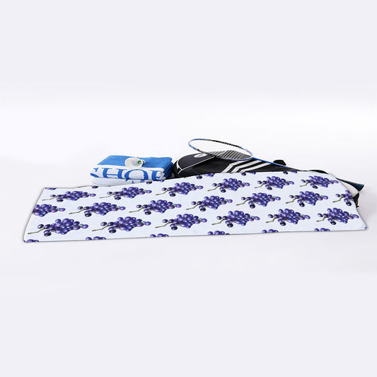 Watercolor Grape Pattern Print Sports Towel