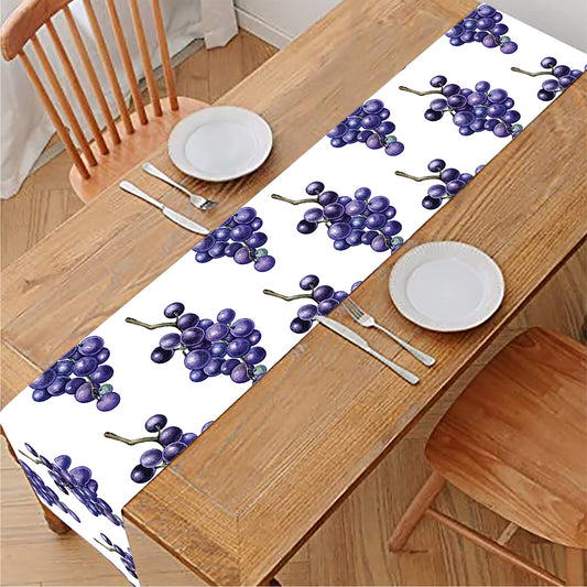 Watercolor Grape Pattern Print Table Runner