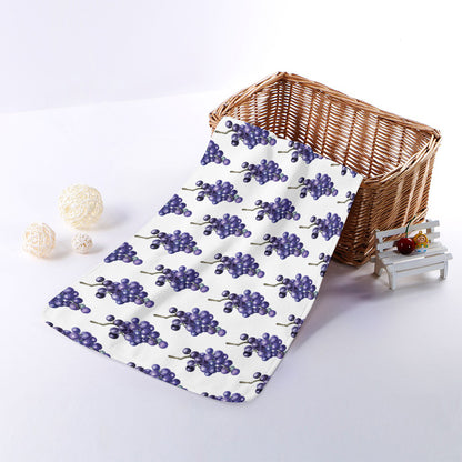 Watercolor Grape Pattern Print Towel