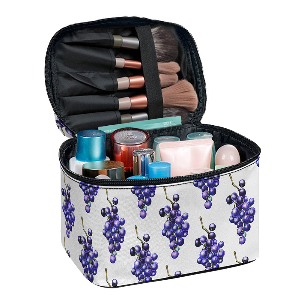 Watercolor Grape Pattern Print Travel Makeup Bag