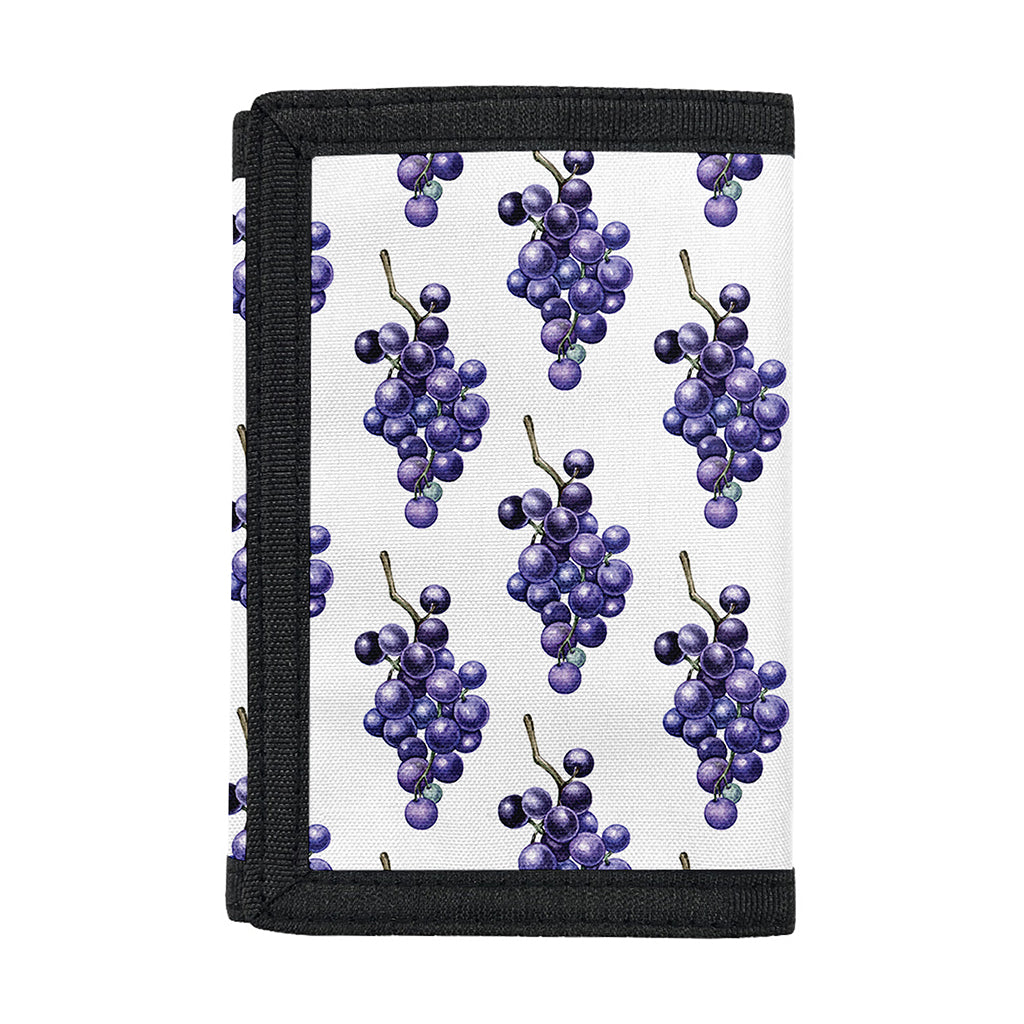 Watercolor Grape Pattern Print Trifold Wallet