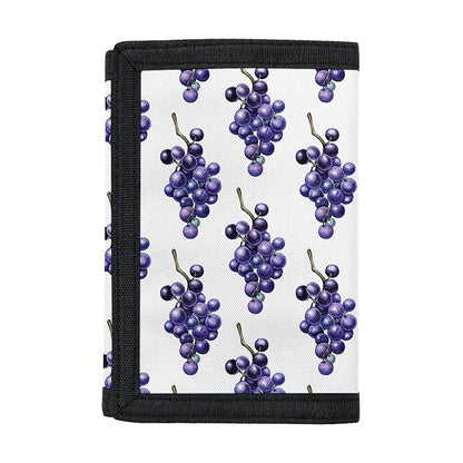 Watercolor Grape Pattern Print Trifold Wallet