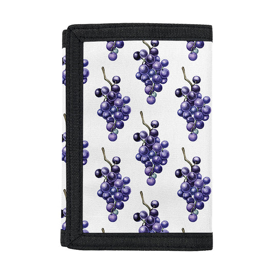 Watercolor Grape Pattern Print Trifold Wallet