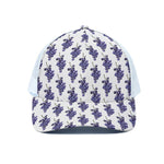 Watercolor Grape Pattern Print White Mesh Trucker Cap