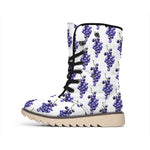 Watercolor Grape Pattern Print Winter Boots