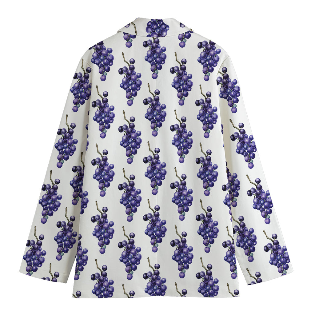 Watercolor Grape Pattern Print Women's Blazer