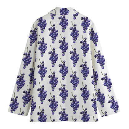Watercolor Grape Pattern Print Women's Blazer