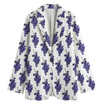 Watercolor Grape Pattern Print Women's Cotton Blazer