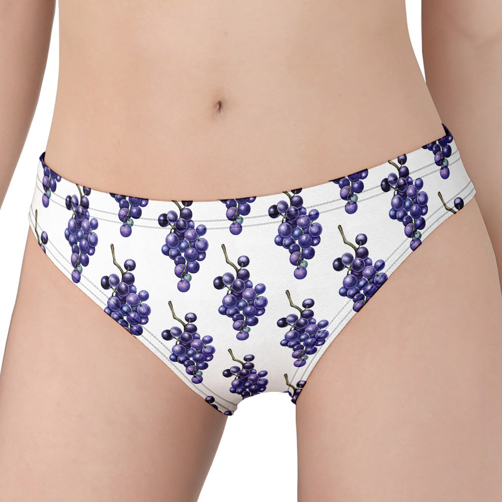 Watercolor Grape Pattern Print Women's Panties