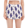 Watercolor Grape Pattern Print Women's Split Running Shorts