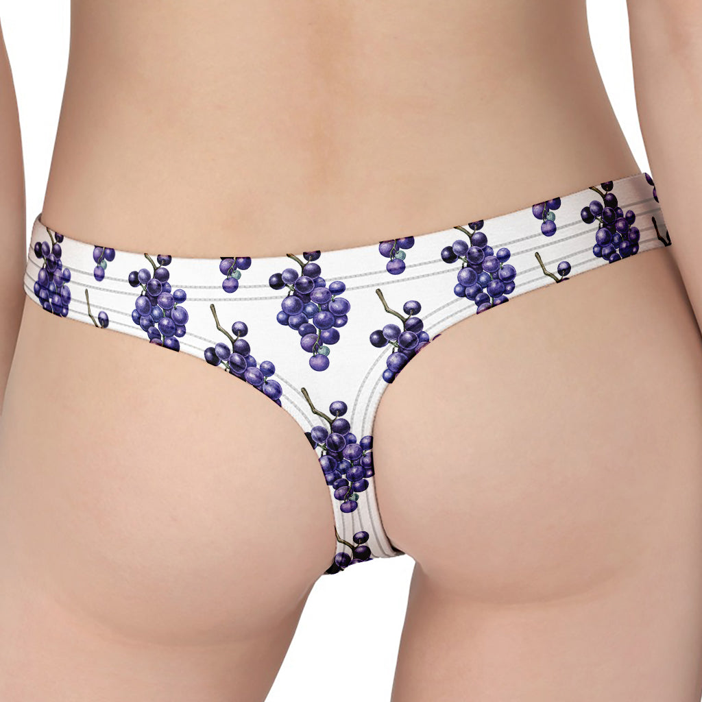 Watercolor Grape Pattern Print Women's Thong