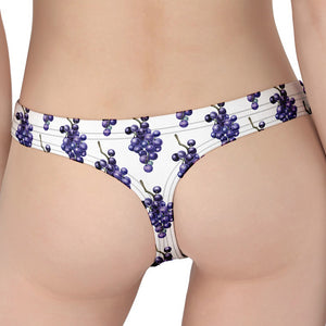 Watercolor Grape Pattern Print Women's Thong