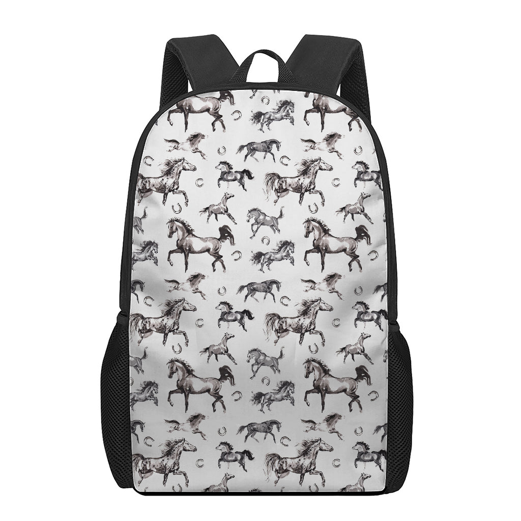 Watercolor Horse Pattern Print 17 Inch Backpack