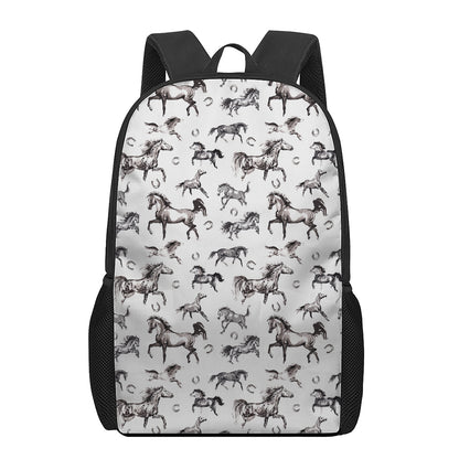 Watercolor Horse Pattern Print 17 Inch Backpack