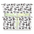 Watercolor Horse Pattern Print 3 Piece Kitchen Curtains