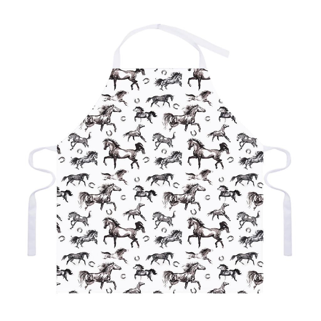 Watercolor Horse Pattern Print Adjustable Apron