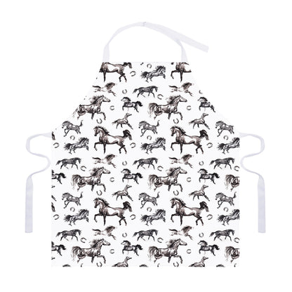 Watercolor Horse Pattern Print Adjustable Apron