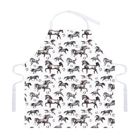 Watercolor Horse Pattern Print Adjustable Apron