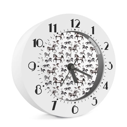 Watercolor Horse Pattern Print Alarm Clock
