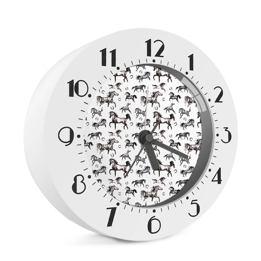 Watercolor Horse Pattern Print Alarm Clock
